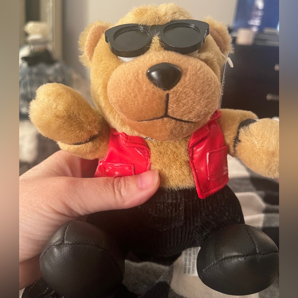 Vintage biker teddy bear. Perfect condition with tags